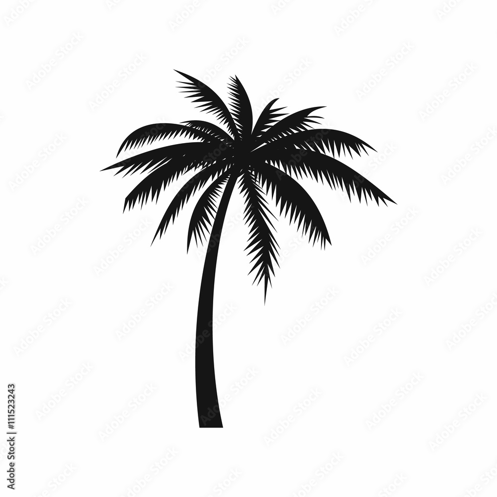 Obraz premium Ikona palmy kokosowej, prosty styl
