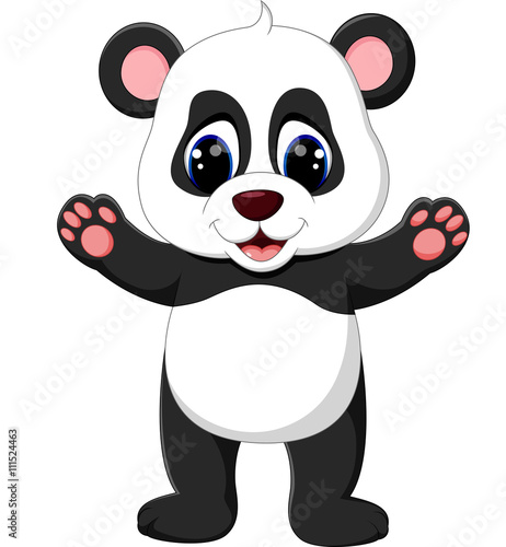 Fototapeta Naklejka Na Ścianę i Meble -  illustration of cute baby panda cartoon