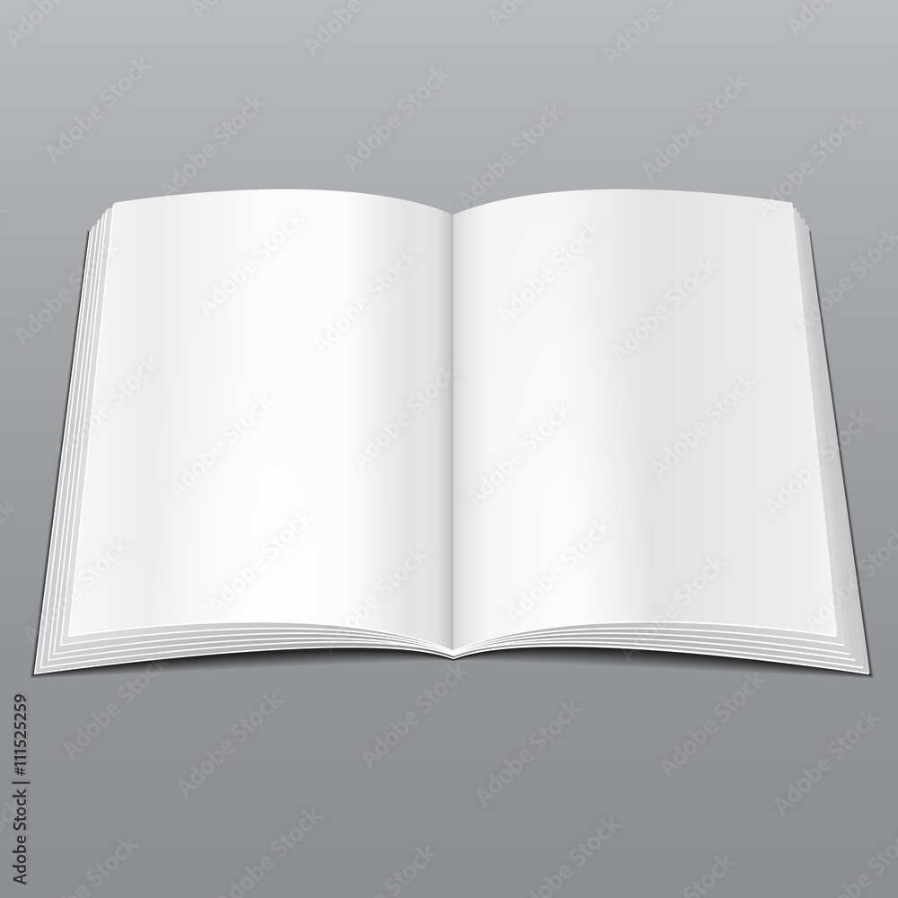 Blank Opened Magazine, Book, Booklet, Brochure. Illustration Mock Up Template Ready For Your Design. Vector EPS10 Blank Opened Magazine, Book, Booklet, Brochure. Illustration Mock Up Template Ready For Your Design. Vector EPS10
