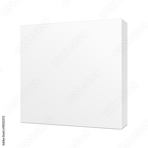 White Product Cardboard Package Box. Illustration Isolated On White Background. Mock Up Template Ready For Your Design. Vector EPS10
