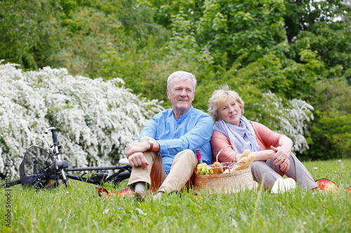 Happy senior couple outdoor