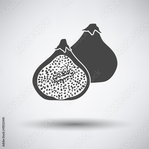 Fig fruit icon on gray background