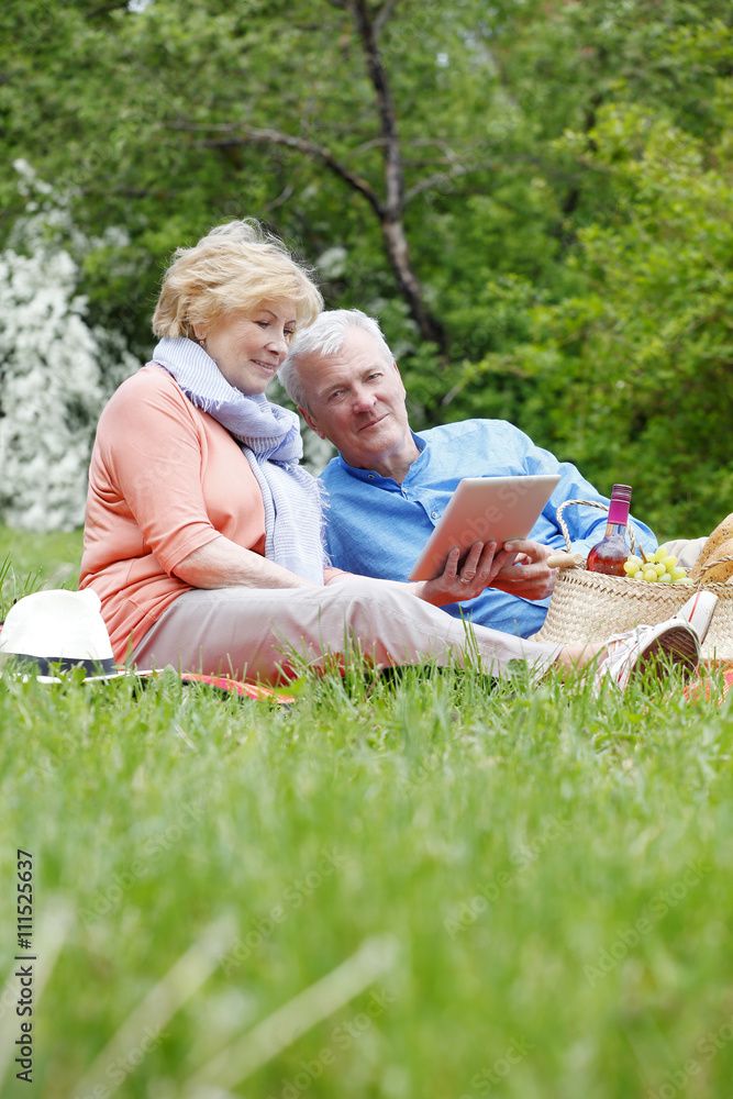 Fototapeta premium Picnic senior couple