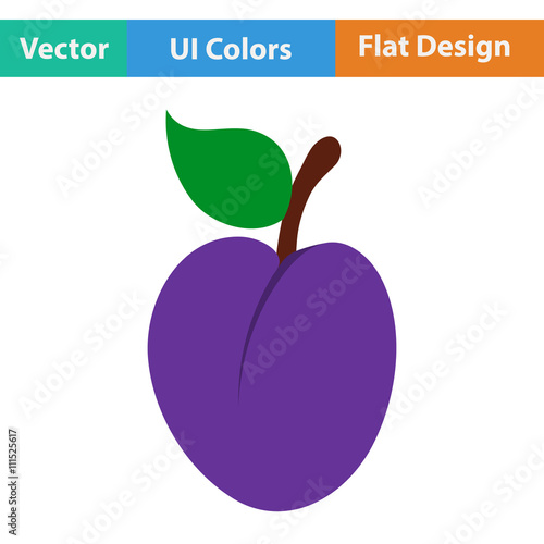 Flat design icon of Plum