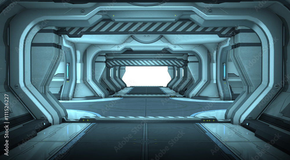 Sci-Fi corridor interior design 3d illustration Sci-Fi corridor interior design 3d illustration