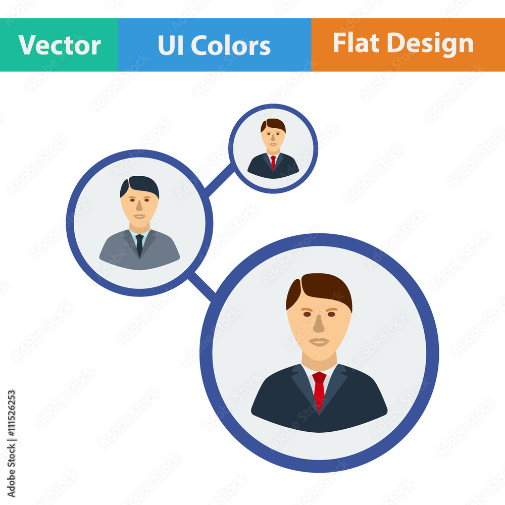 Flat design icon of Businessmen structure Flat design icon of Businessmen structure