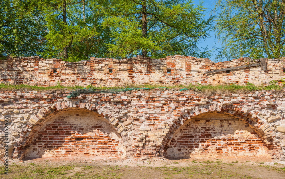The ruins of the fortress wall of the ancient monastery