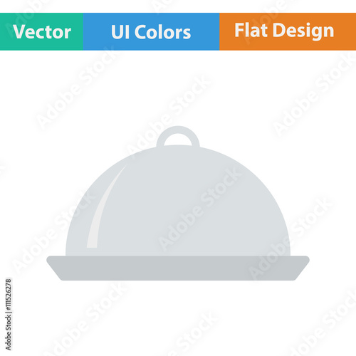 Flat design icon of Restaurant  cloche
