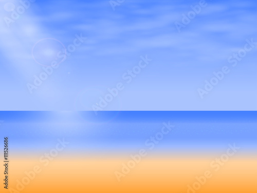 Vector illustration background empty sea beach