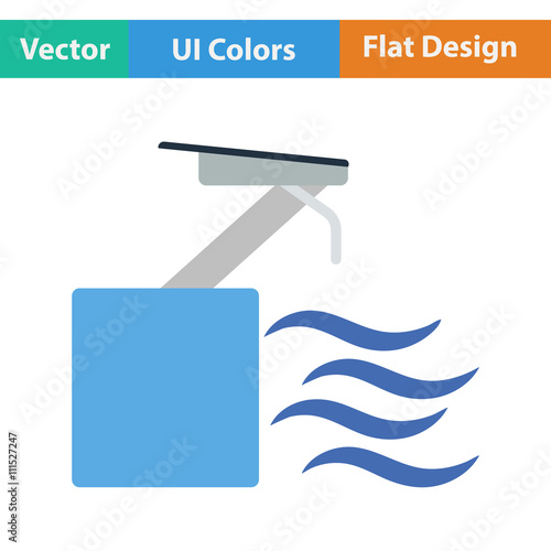 Flat design icon of Diving stand