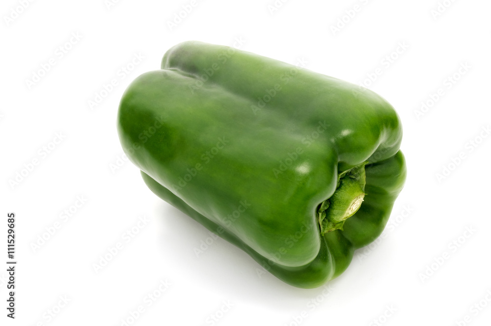 Fresh vegetable, Green Pepper isolated on white background with Fresh vegetable, Green Pepper isolated on white background with