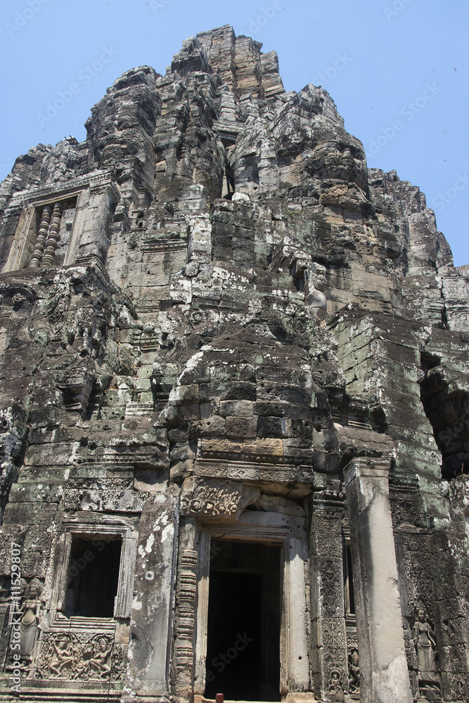 Angkor Watt - Temple ruin walls of the khmer city of angkor wat - State monument 