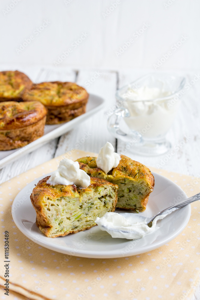 Zucchini muffins with herbs Zucchini muffins with herbs