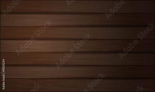 Horizontal plank brown wood texture. Vector background