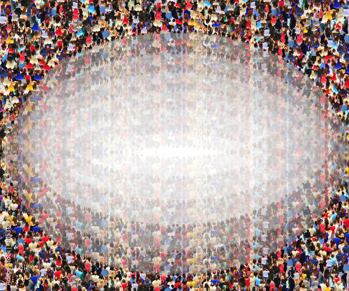 abstract and blurred circles of people photo