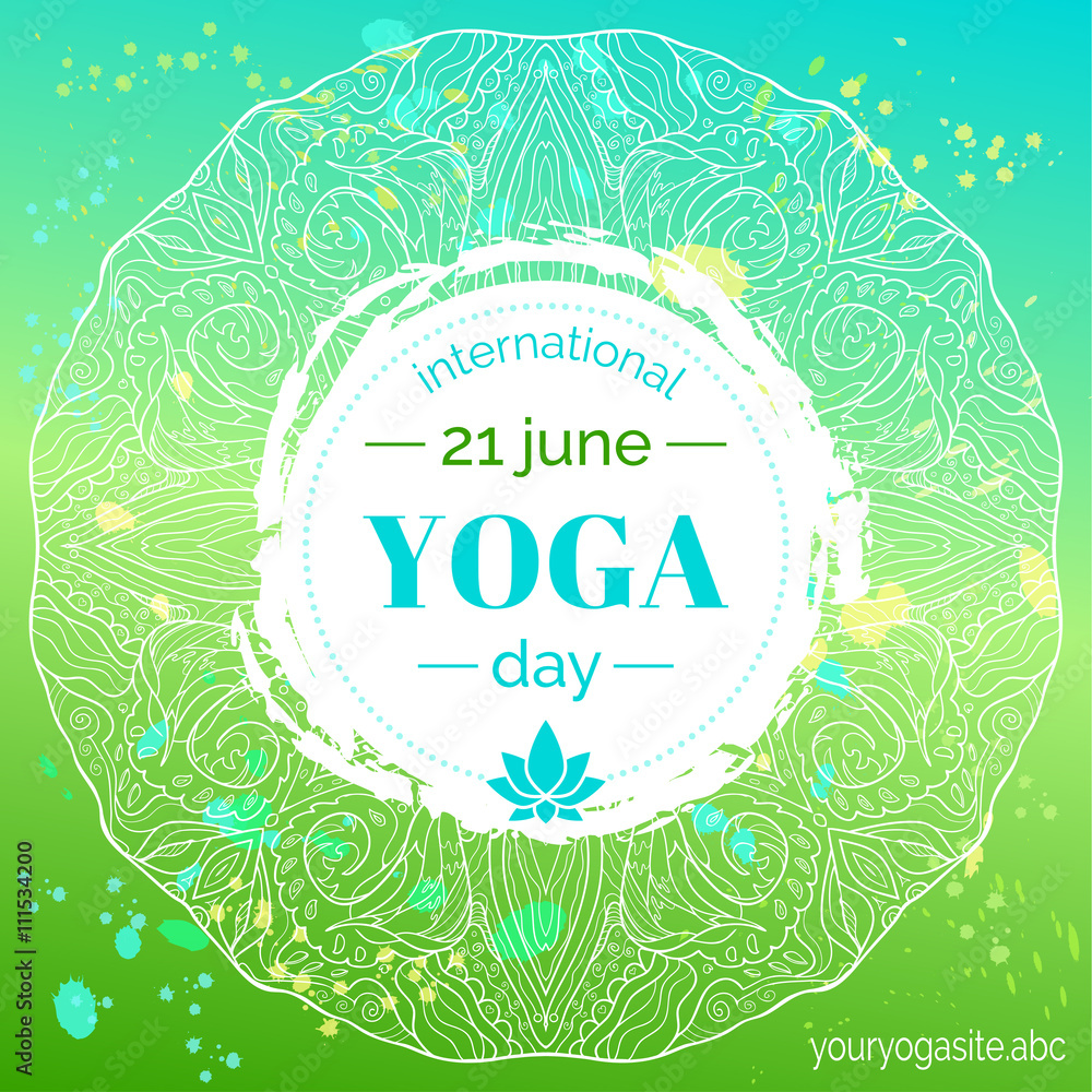 Portrait of international yoga day template