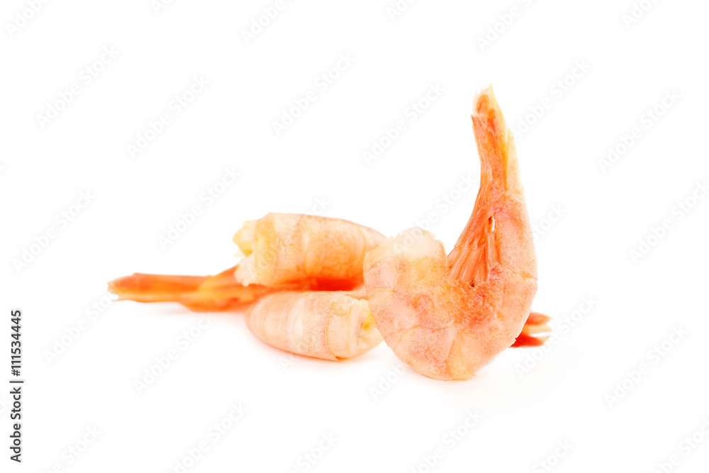Fresh boiled shrimps isolated on a white Fresh boiled shrimps isolated on a white