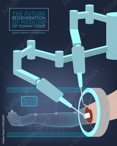 Medical background. The future of surgery. Vector