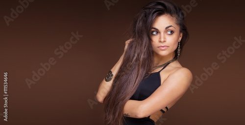 Wallpaper Mural Sexy brunette girl posing. Torontodigital.ca