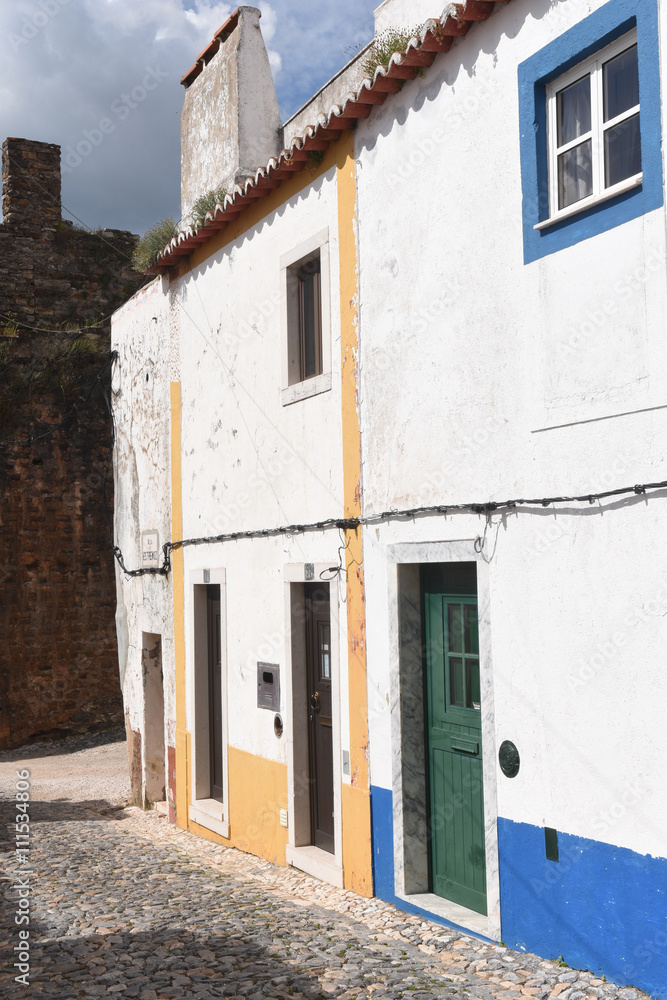 Houses and wall, Vila Vicosa, Alentejo region, Portugal