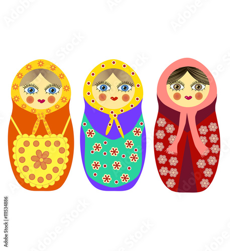 Three Russian nesting dolls
