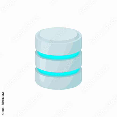 Database icon, cartoon style