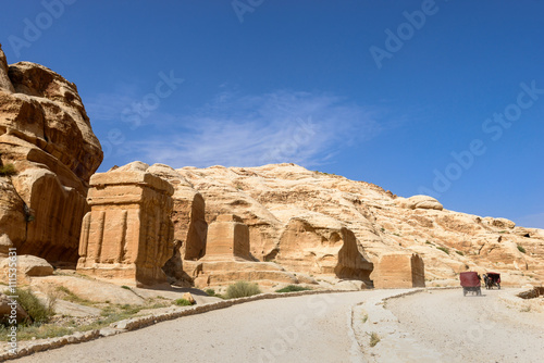 Road to the city of Petra, Jordan