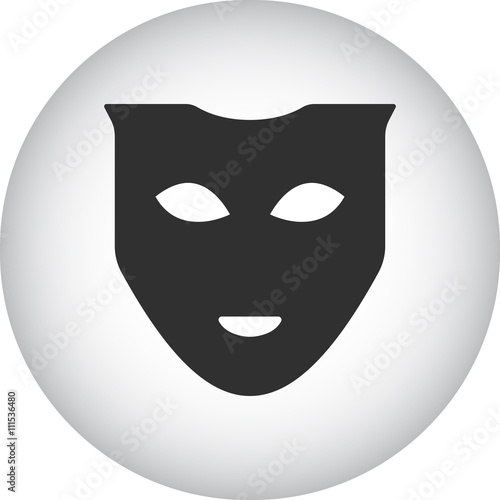 Carnival Party Mask  sign simple icon on background