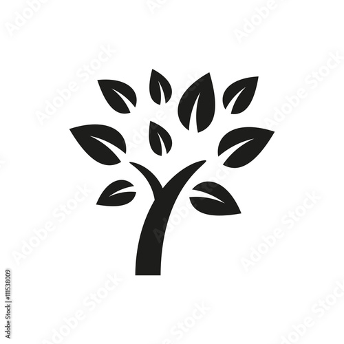 Simple minimal black tree icon symbol style design