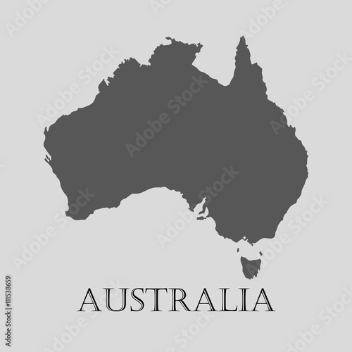 Black Australia map - vector illustration