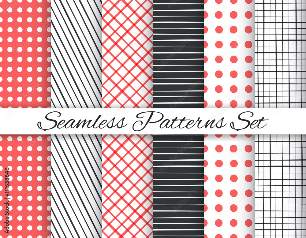 Geometric seamless patterns set Geometric seamless patterns set