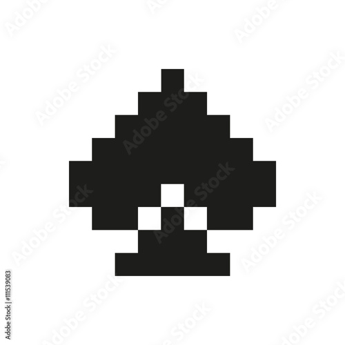 Pixel Card Suits monochrome on white background
