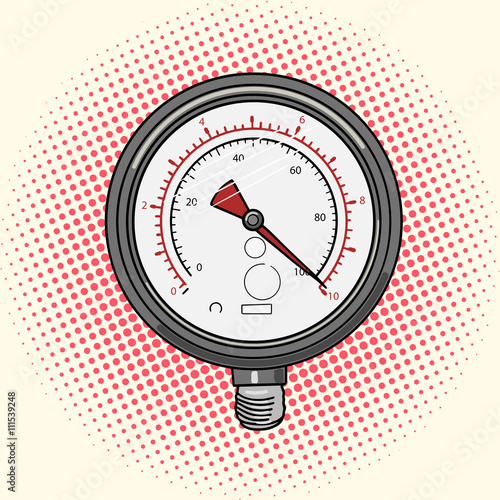 Manometer measuring device comic book vector