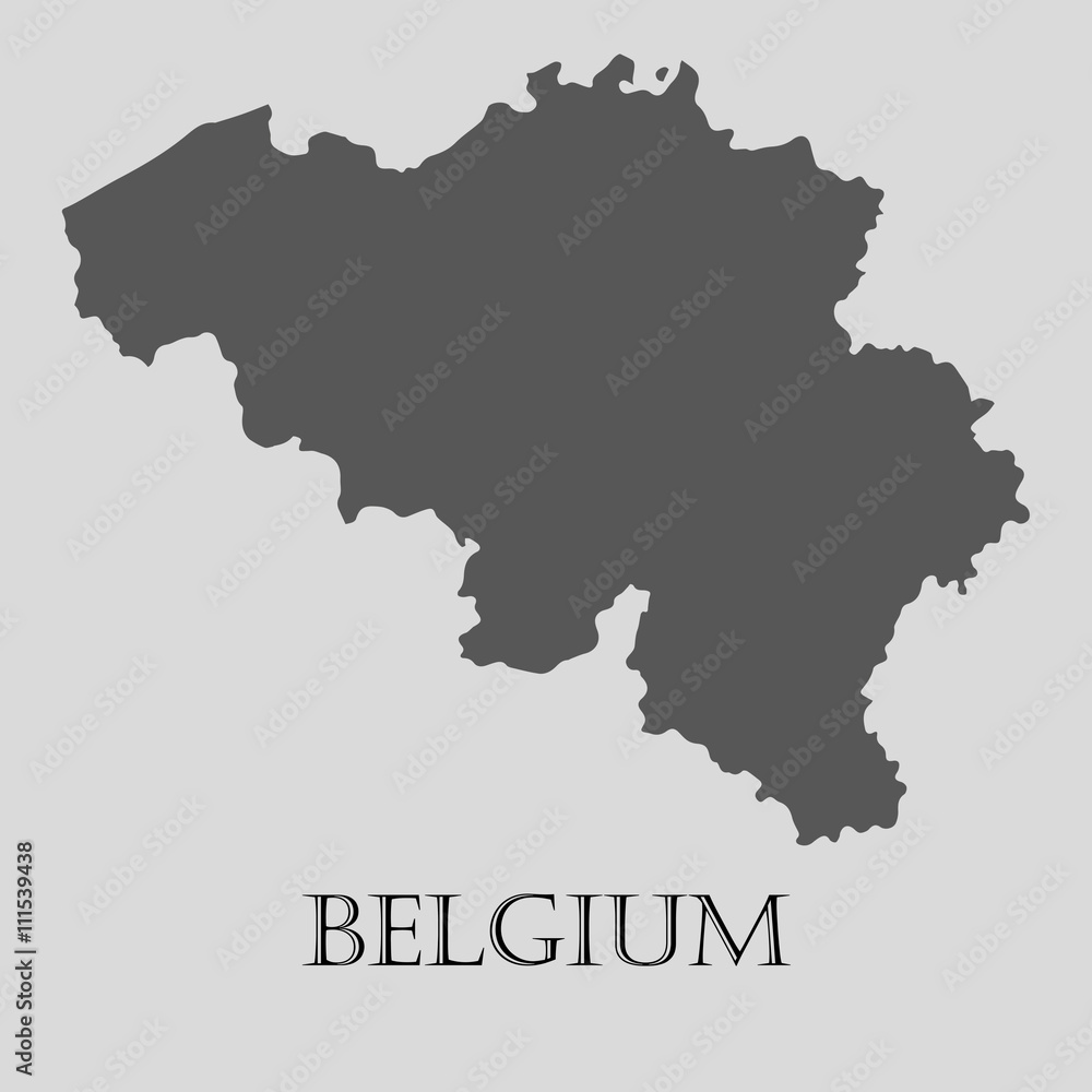 Black Belgium map - vector illustration