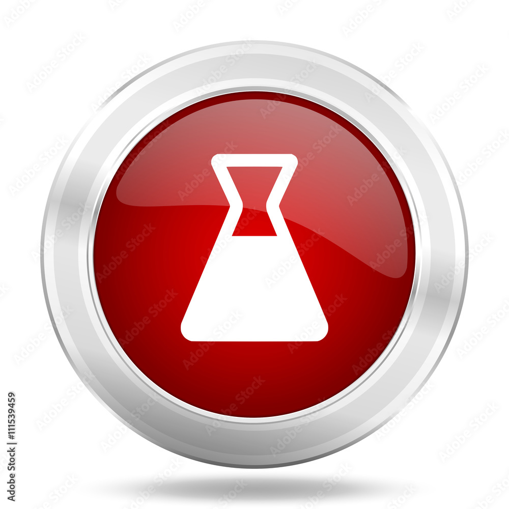 laboratory icon, red round glossy metallic button, web and mobile app design illustration laboratory icon, red round glossy metallic button, web and mobile app design illustration