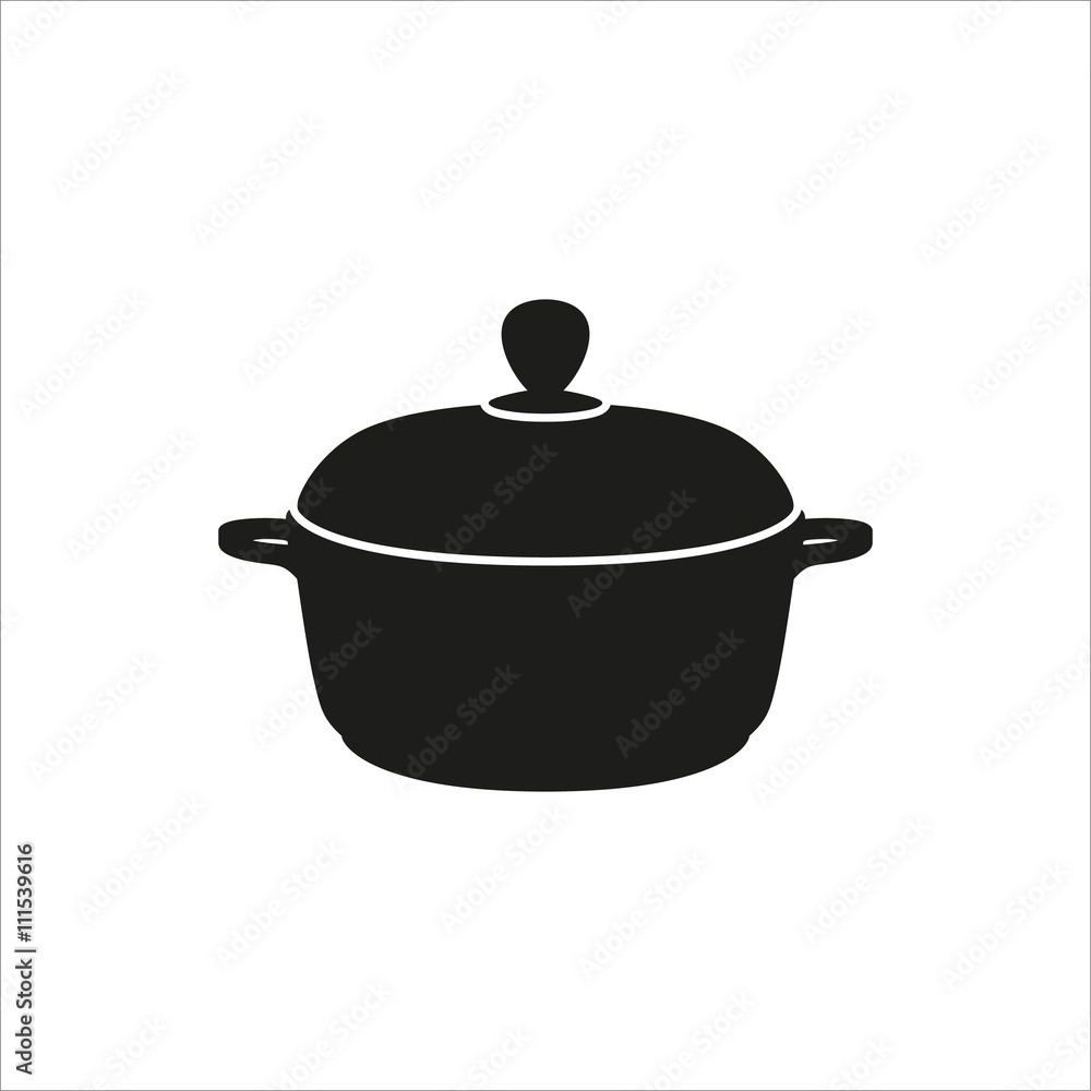 pot icon in simple monochrome style icon on white background pot icon in simple monochrome style icon on white background