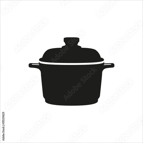 Simple vector icons - kitchen equipment in simple monochrome style icon on white background