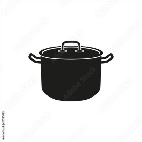 pot icon in simple monochrome style icon on white background