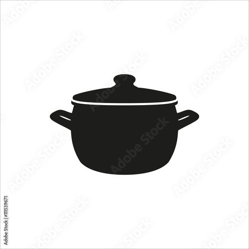 pot icon in simple monochrome style icon on white background