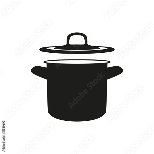 pot icon in simple monochrome style icon on white background