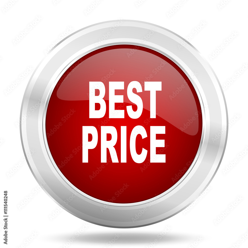 best price icon, red round glossy metallic button, web and mobile app design illustration best price icon, red round glossy metallic button, web and mobile app design illustration