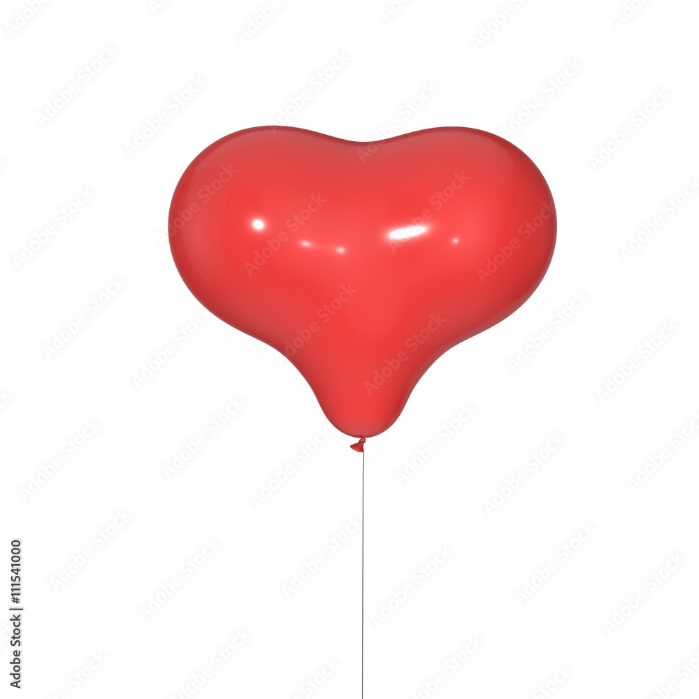 Balloon in form of heart isolated on white background. Balloon in form of heart isolated on white background.