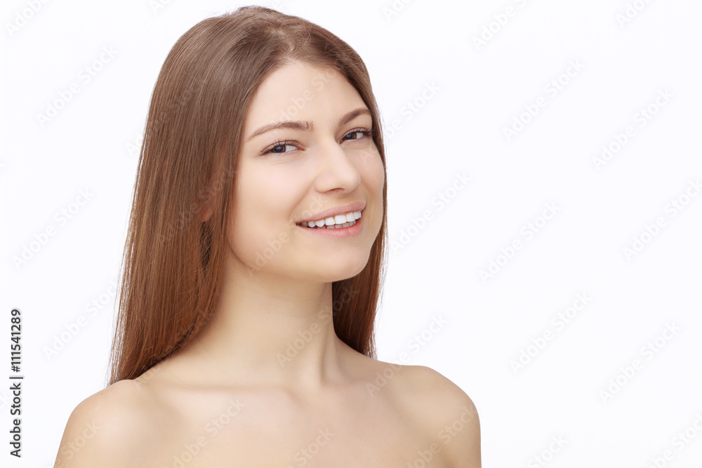 Happy young woman isolated on white background Happy young woman isolated on white background