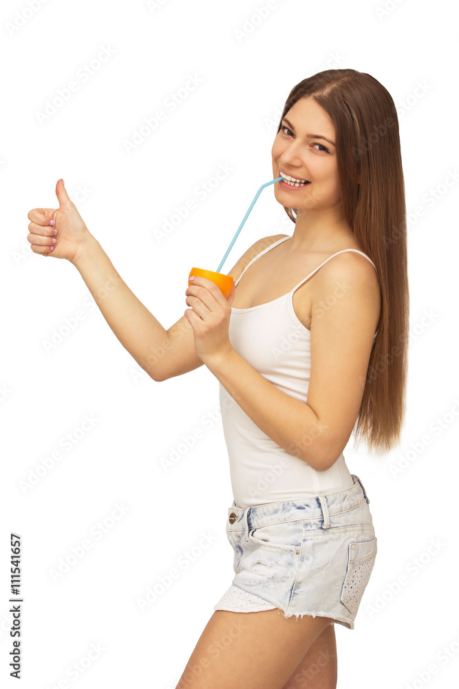 Happy young woman isolated on white background Happy young woman isolated on white background