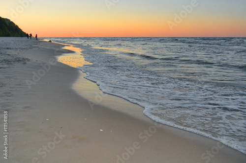 Ostseestrand auf Usedom Bansin im Sonnenuntergang auf Usedom