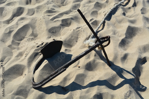 Schiffsanker im Sand auf Usedom an der Ostsee