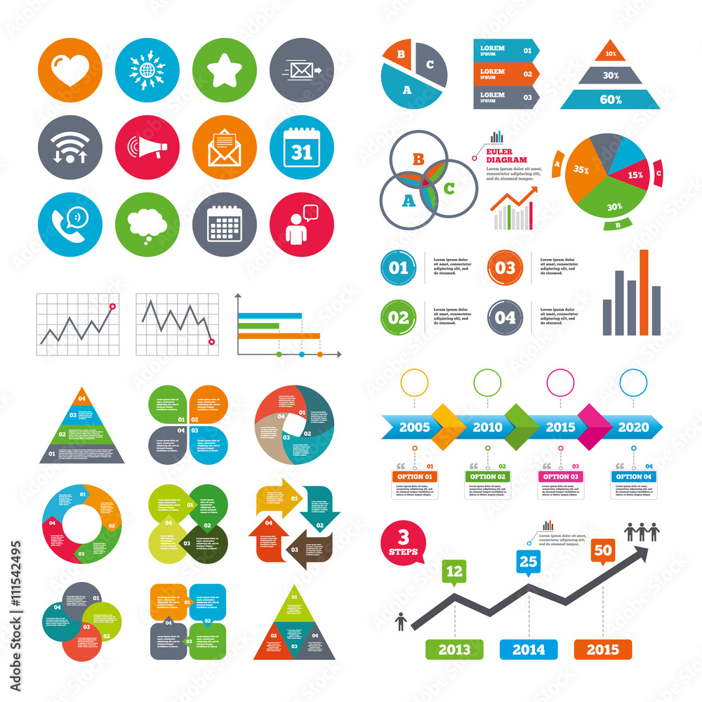 Mail, contact icons. Communication signs. Mail, contact icons. Communication signs.