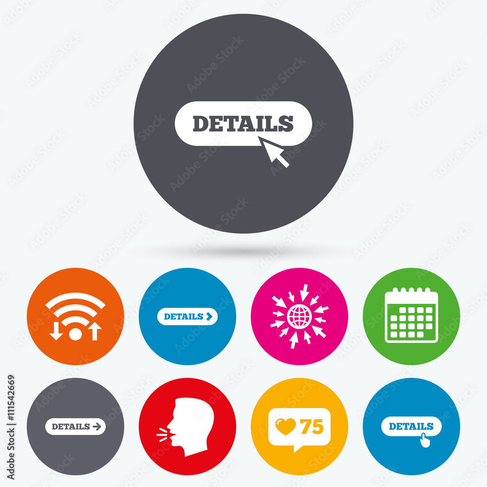 Details with arrow. More symbol and cursor. Details with arrow. More symbol and cursor.