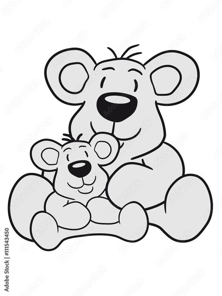 papa child, baby boy, mummy family sweet little cute polar teddy bear  sitting funny dick Stock Illustration | Adobe Stock