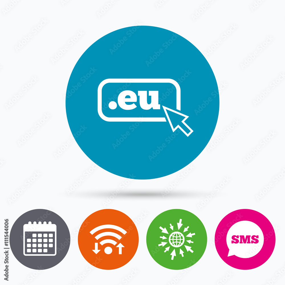 Domain EU sign icon. Top-level internet domain Domain EU sign icon. Top-level internet domain